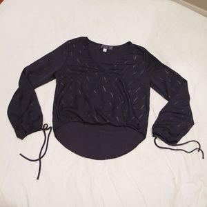 Navy V Neck Blouse Francescas